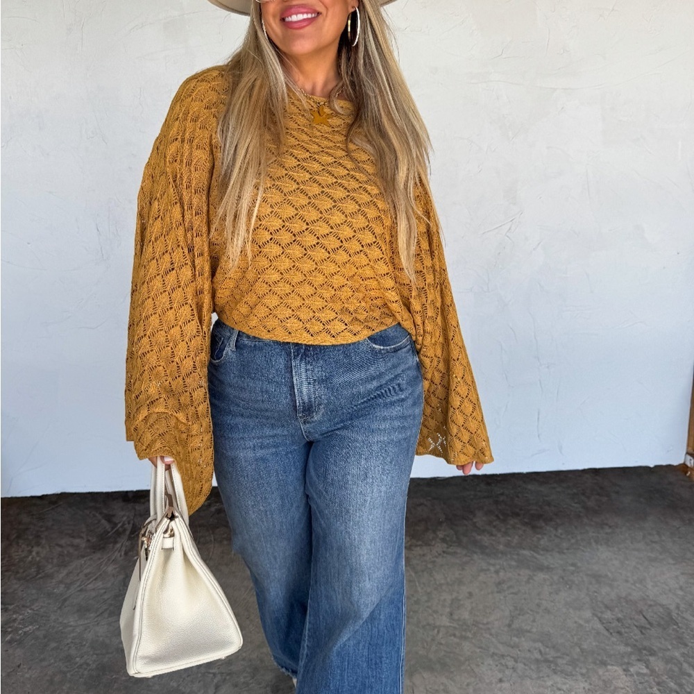 Festival Mustard Knit Sweater One Size